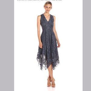 taylor v neck lace midi dress